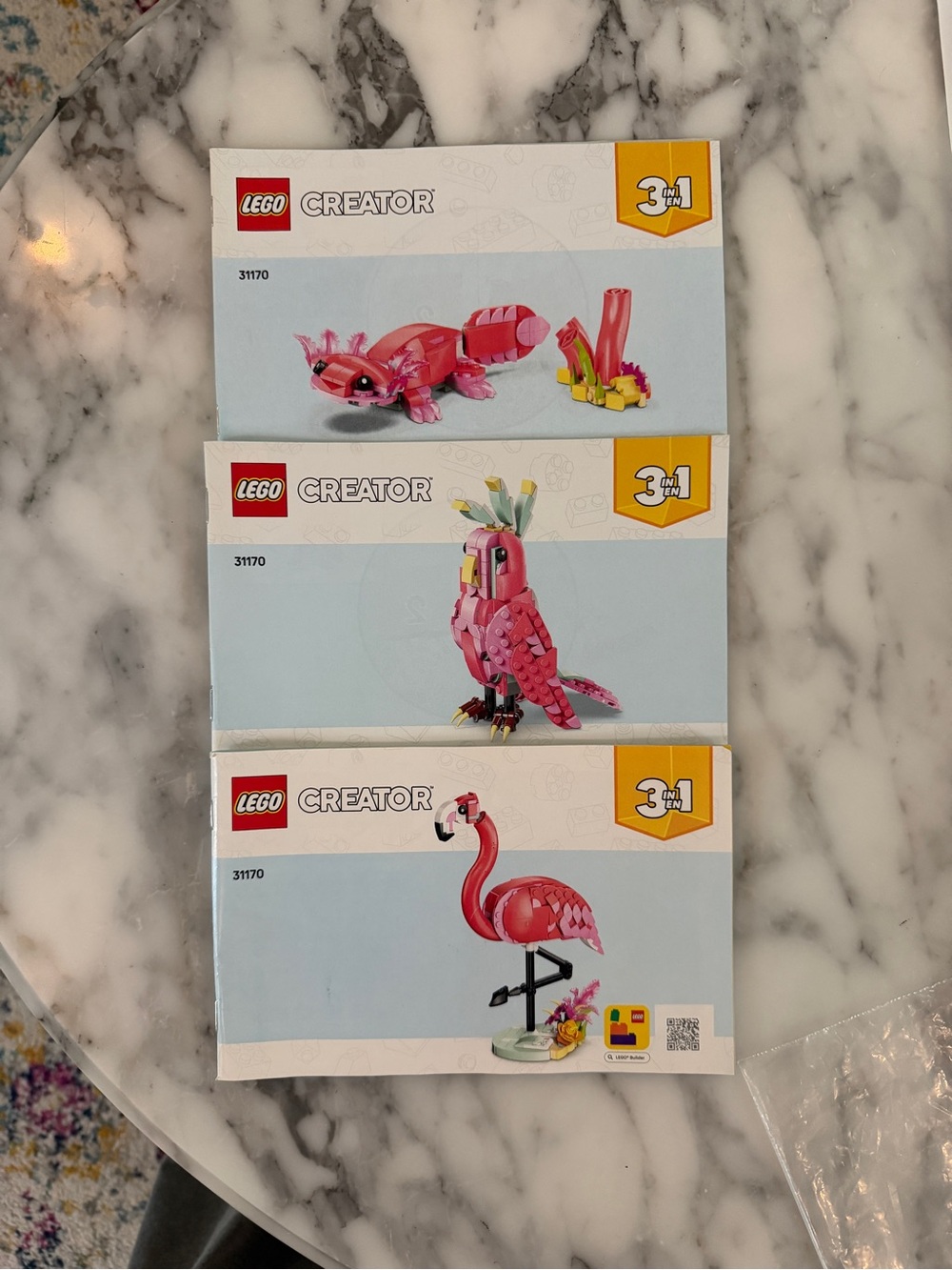 Lego Pink Flamingo, Cockatoo, or Axolotl